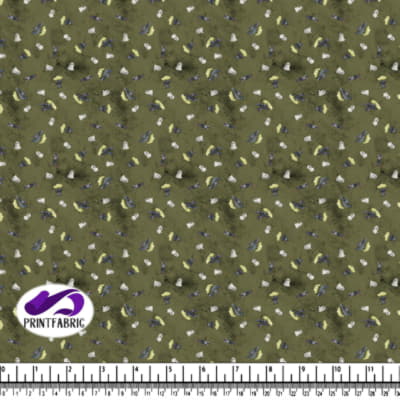 Halloween - Fantômes et chauves-souris sur fond olive