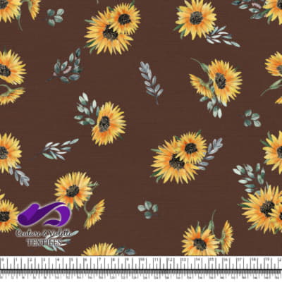 Sunflowers on downtown brown background