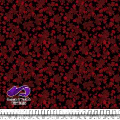 Canada 2022 - Mélange de feuilles rouges sur fond noir