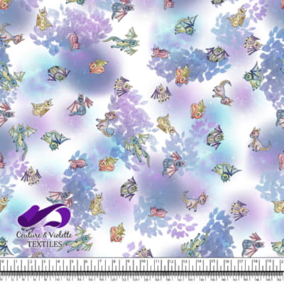 Dragons - Fantastique dragon sur fond texturé blanc