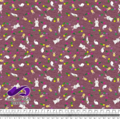 Pâques - Furets et amis avec des tulipes sur fond hawthorn rose