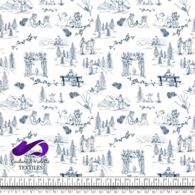 Toile de Jouy - Hiver - Lapis blue