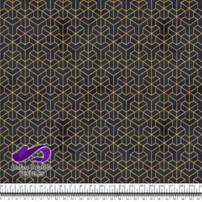 Geo art déco - Coin doré - After midnight blue