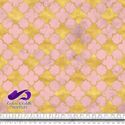 Geo art déco - Trèfles Dorés - First blush pink