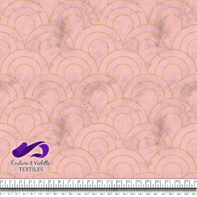 Géo art déco - Écailles dorées - First blush pink