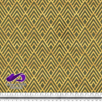 Geo art déco - Triangles dorés - Olive