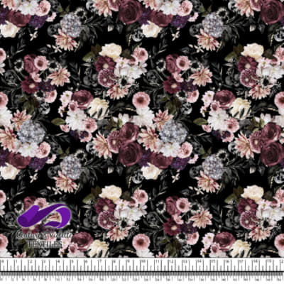 Shadow dream - Flower and skulls - Black