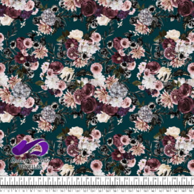 Shadow dream - Flower and skulls - Dark sarcelle