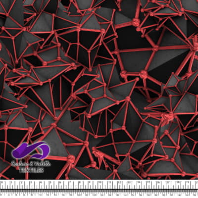 Black polygon - Red - Chrome