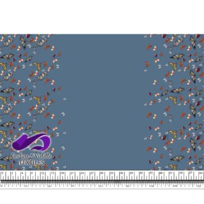 Papillon - Bordure - Dusty blue