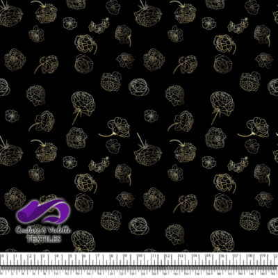 Fleurs automne - Gold - Noir