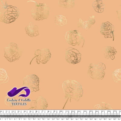 Fleurs automne - Gold - Desert mist beige