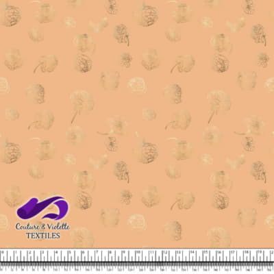 Fleurs automne - Gold - Desert mist beige