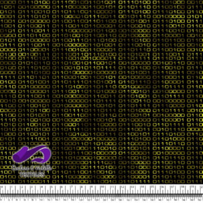 Techno - Binaire - Jaune sur fond noir