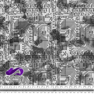 Techno - Circuit - Noir sur fond gris