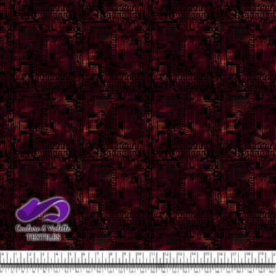 Techno - Circuit - Noir sur fond rouge